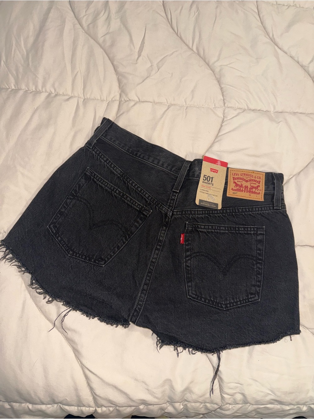 Levi's Black 501 Cutoff Denim Shorts